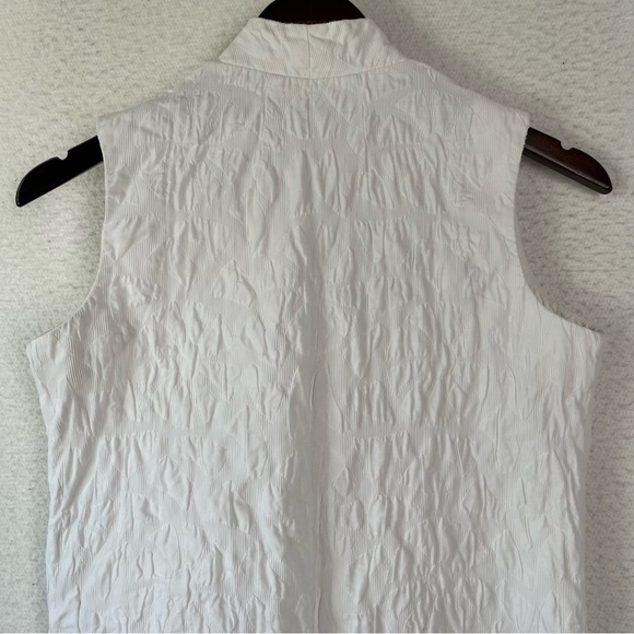 Gabar New York Vintage white vest women’s S or XS long line floral textured vest - Picture 10 of 16